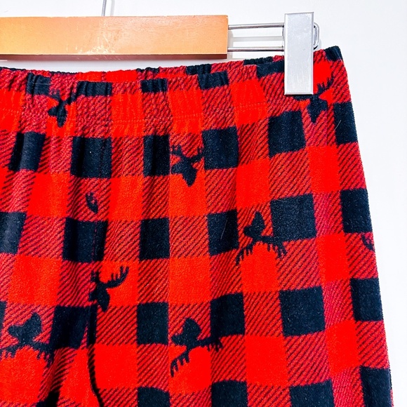 Red and Black Plaid Plush Pajama Pants - Picture 7 of 8